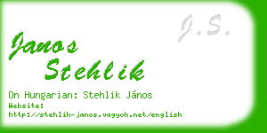 janos stehlik business card
